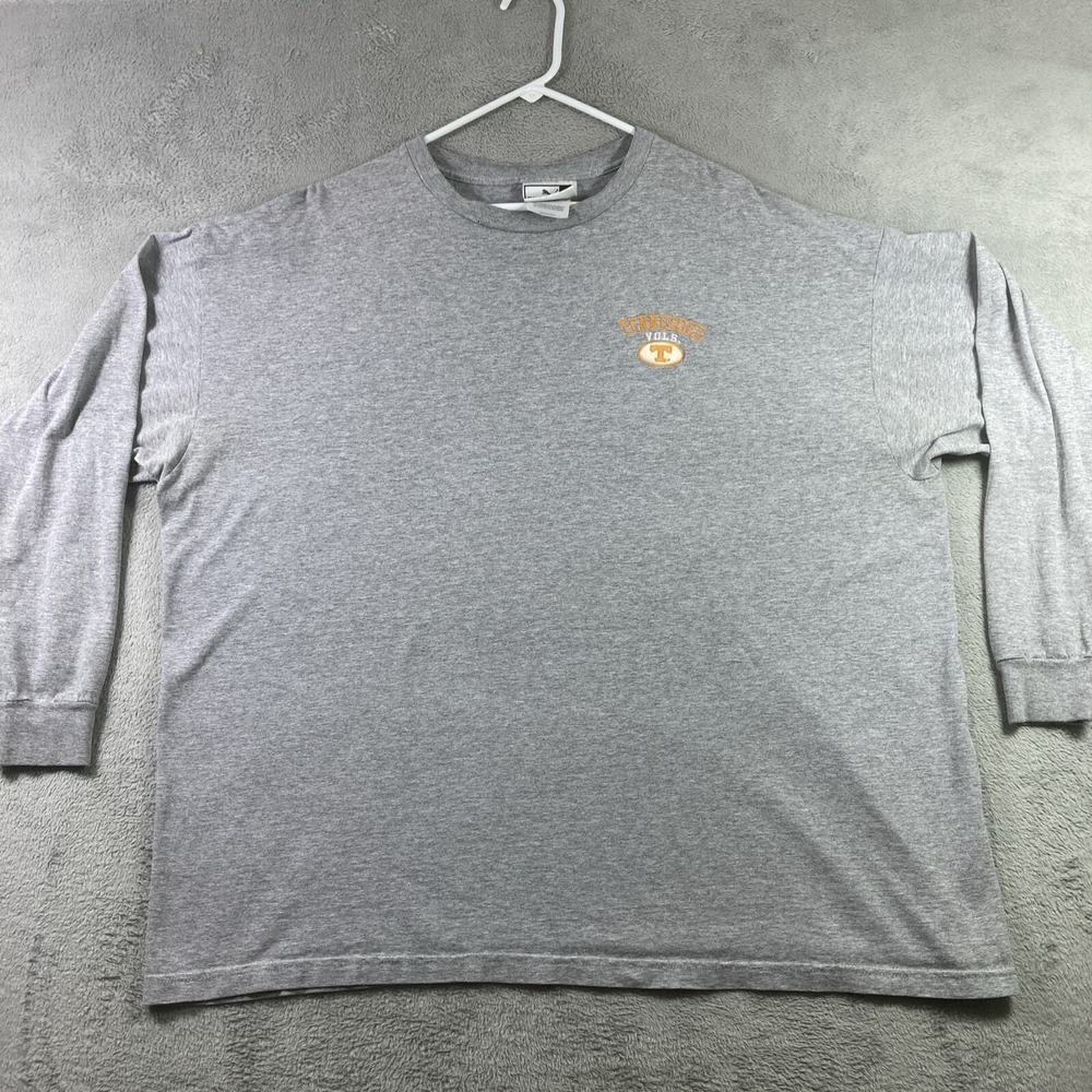 Vintage PUMA Shirt Adult 2XL Gray Tennessee Vols Embroidered Tee Long Sleeve USA